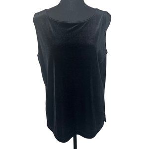 Chicos‎ Black Velvet Sleeveless Top Shirt High Neckline Size 2
